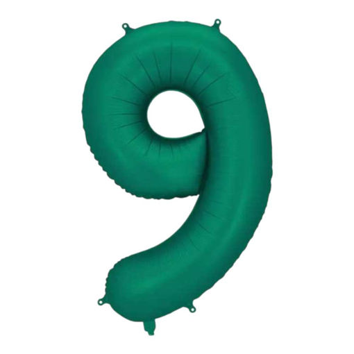 Picture of FOIL BALLOON NUMBER 9 BOTTLE GREEN 34 INCH